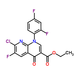 cas no 100491-29-0 is ETHYL 1-(2,4-DIFLUOROPHENYL)-7-CHORO-6-FLUORO-4-OXO-HYDROPYRIDINO[2,3-B] PYRIDINE-3-CARBOXYLATE