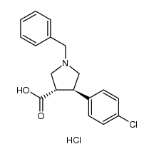 cas no 1013117-42-4 is (3R,4S)-REL-1-BENZYL-4-(4-CHLOROPHENYL)PYRROLIDINE-3-CARBOXYLIC ACID HYDROCHLORIDE