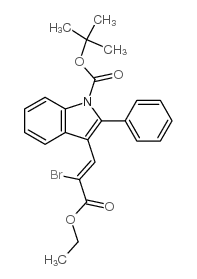 cas no 1017968-67-0 is 3-(2-BROMO-2-ETHOXYCARBONYL-VINYL)-2-PHENYL-INDOLE-1-CARBOXYLIC ACID TERT-BUTYL ESTER