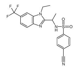cas no 1025506-51-7 is 4-cyano-N-[(1R)-1-[1-ethyl-6-(trifluoromethyl)benzimidazol-2-yl]ethyl]benzenesulfonamide