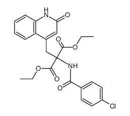 cas no 1028268-32-7 is Diethyl 2-(4-chlorobenzamido)-2-[(2-oxo-1,2-dihydroquinolin-4-yl)methyl]malonate
