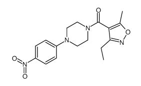 cas no 1031179-46-0 is (3-Ethyl-5-methyl-1,2-oxazol-4-yl)[4-(4-nitrophenyl)-1-piperaziny l]methanone