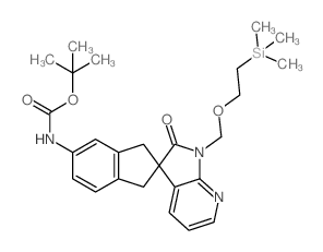 cas no 1033608-31-9 is TERT-BUTYL (2'-OXO-1'-((2-(TRIMETHYLSILYL)ETHOXY)METHYL)-1,1',2',3-TETRAHYDROSPIRO[INDENE-2,3'-PYRROLO[2,3-B]PYRIDIN]-5-YL)CARBAMATE