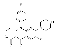 cas no 104069-95-6 is ethyl 6-fluoro-1-(4-fluorophenyl)-4-oxo-7-piperazin-1-yl-1,8-naphthyridine-3-carboxylate