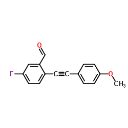 cas no 1042369-35-6 is 5-Fluoro-2-[(4-methoxyphenyl)ethynyl]benzaldehyde