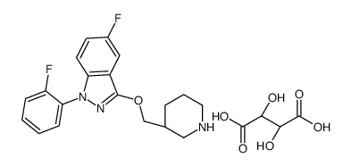 cas no 1050210-94-0 is (2R,3R)-2,3-dihydroxybutanedioic acid,5-fluoro-1-(2-fluorophenyl)-3-[[(3S)-piperidin-3-yl]methoxy]indazole
