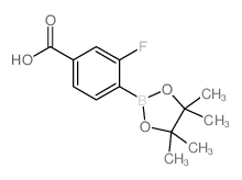 cas no 1050423-87-4 is 3-Fluoro-4-(4,4,5,5-tetramethyl-1,3,2-dioxaborolan-2-yl)benzoic acid