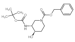 cas no 1052715-76-0 is BENZYL (3R,4R)-3-(TERT-BUTOXYCARBONYLAMINO)-4-HYDROXYPIPERIDINE-1-CARBOXYLATE