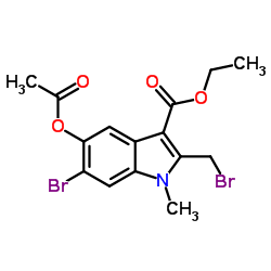 cas no 110543-98-1 is ethyl5-acetoxy-6-bromo-2-(bromomethyl)-1-methylindole-3-.