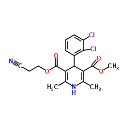 cas no 110962-94-2 is 4-(2,3-Dichloro-phenyl)-2,6-dimethyl-1,4-dihydro-pyridine-3,5-dicarboxylic acid 3-(2-cyano-ethyl) ester 5-methyl ester
