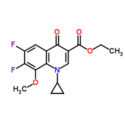 cas no 112811-71-9 is 1-Cyclopropyl-6,7-difluoro-1,4-dihydro-8-methoxy-4-oxo-3-quinolinecarboxylic acid ethyl ester