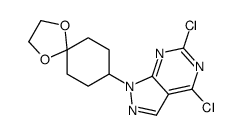 cas no 1144080-31-8 is 4,6-dichloro-1-(1,4-dioxaspiro[4.5]decan-8-yl)-1H-pyrazolo[3,4-d]pyrimidine