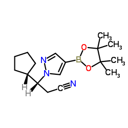 cas no 1146629-84-6 is (R)-3-Cyclopentyl-3-(4-(4,4,5,5-tetramethyl-1,3,2-dioxaborolan-2-yl)-1H-pyrazol-1-yl)propanenitrile