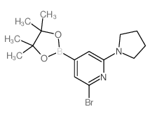 cas no 1150271-64-9 is 2-Bromo-6-(pyrrolidin-1-yl)-4-(4,4,5,5-tetramethyl-1,3,2-dioxaborolan-2-yl)pyridine