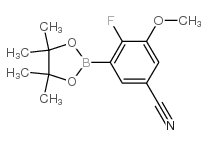 cas no 1150561-55-9 is 4-Fluoro-3-methoxy-5-(4,4,5,5-tetramethyl-1,3,2-dioxaborolan-2-yl)benzonitrile