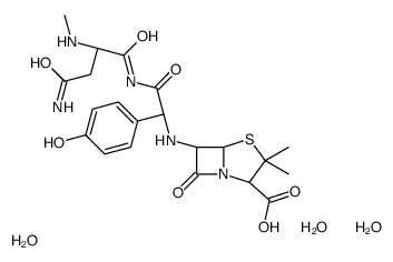 cas no 117774-38-6 is (2S,6R)-6-[[(1S)-2-[[(2R)-4-amino-2-(methylamino)-4-oxobutanoyl]amino]-1-(4-hydroxyphenyl)-2-oxoethyl]amino]-3,3-dimethyl-7-oxo-4-thia-1-azabicyclo[3.2.0]heptane-2-carboxylic acid,tetrahydrate
