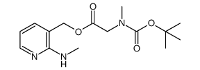 cas no 1180002-01-0 is 2-(methylamino)pyridin-3-yl)methyl 2-((tert-butoxycarbonyl)(methyl)amino)acetate