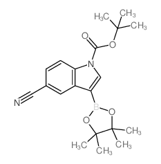 cas no 1185427-07-9 is tert-Butyl 5-cyano-3-(4,4,5,5-tetramethyl-1,3,2-dioxaborolan-2-yl)-1H-indole-1-carboxylate