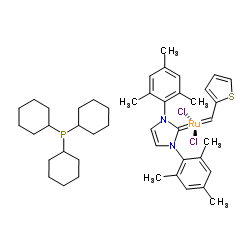 cas no 1190427-49-6 is [1,3-bis(2,4,6-trimethylphenyl)imidazol-2-ylidene]-dichloro-(thiophen-2-ylmethylidene)ruthenium,tricyclohexylphosphane