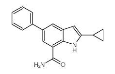 cas no 1211592-88-9 is 2-Cyclopropyl-5-phenyl-1H-indole-7-carboxamide