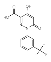 cas no 121582-64-7 is 4-HYDROXY-6-OXO-1-(3-(TRIFLUOROMETHYL)PHENYL)-1,6-DIHYDROPYRIDAZINE-3-CARBOXYLIC ACID