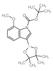 cas no 1218790-26-1 is tert-Butyl 7-methoxy-3-(4,4,5,5-tetramethyl-1,3,2-dioxaborolan-2-yl)-1H-indole-1-carboxylate
