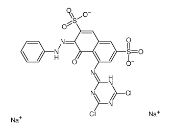 cas no 12226-03-8 is Disodium (3Z)-5-[(4,6-dichloro-1,3,5-triazin-2-yl)amino]-4-oxo-3- (phenylhydrazono)-3,4-dihydro-2,7-naphthalenedisulfonate