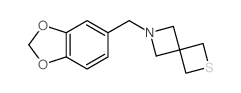 cas no 1233142-92-1 is 6-(benzo[d][1,3]dioxol-5-ylmethyl)-2-thia-6-azaspiro[3.3]heptane