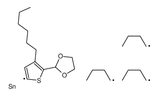 cas no 1239242-61-5 is tributyl-[5-(1,3-dioxolan-2-yl)-4-hexylthiophen-2-yl]stannane