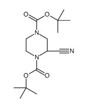 cas no 1242267-80-6 is (S)-Di-tert-butyl2-cyanopiperazine-1,4-dicarboxylate