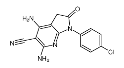cas no 124476-84-2 is 4,6-diamino-1-(4-chlorophenyl)-2-oxo-3H-pyrrolo[2,3-b]pyridine-5-carbonitrile