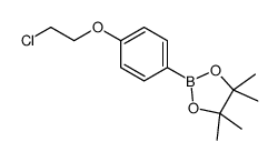 cas no 1256359-01-9 is 4-(2-Chloro-ethoxy)-phenyl-4,4,5,5-tetramethyl-1,3,2dioxaborolane