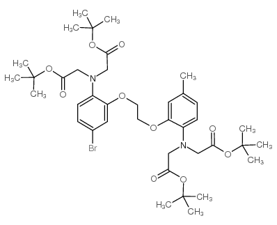 cas no 125663-37-8 is tert-butyl 2-[2-[2-[2-[bis[2-[(2-methylpropan-2-yl)oxy]-2-oxoethyl]amino]-5-bromophenoxy]ethoxy]-4-methyl-N-[2-[(2-methylpropan-2-yl)oxy]-2-oxoethyl]anilino]acetate