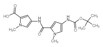 cas no 126092-98-6 is 4-(4-((TERT-BUTOXYCARBONYL)AMINO)-1-METHYL-1H-PYRROLE-2-CARBOXAMIDO)-1-METHYL-1H-PYRROLE-2-CARBOXYLIC ACID