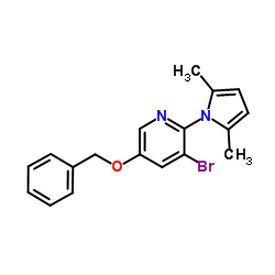 cas no 1262133-29-8 is Pyridine, 3-?bromo-?2-?(2,?5-?dimethyl-?1H-?pyrrol-?1-?yl)?-?5-?(phenylmethoxy)?-