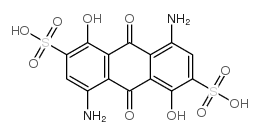 cas no 128-86-9 is 4,8-diamino-9,10-dihydro-1,5-dihydroxy-9,10-dioxoanthracene-2,6-disulphonic acid