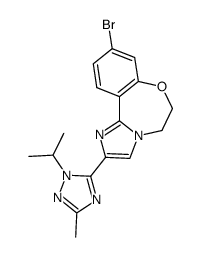 cas no 1282514-63-9 is IMidazo[1,2-d][1,4]benzoxazepine, 9-bromo-5,6-dihydro-2-[3-Methyl-1-(1-Methylethyl)-1H-1,2,4-triazol-5-yl]-