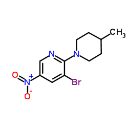 cas no 1289009-34-2 is Pyridine, 3-?bromo-?2-?(4-?methyl-?1-?piperidinyl)?-?5-?nitro-
