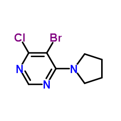 cas no 1289216-16-5 is 5-Bromo-4-chloro-6-(1-pyrrolidinyl)pyrimidine