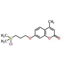 cas no 129119-77-3 is 7-[3-(chlorodimethylsilyl)propoxy-4-methylcoumarin