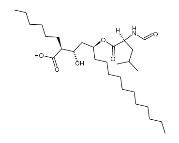 cas no 130793-28-1 is (2S,3S,5S)-5-[[(S)-2-(Formylamino)-4-methylpentanoyl]oxy]-2-hexyl-3-hydroxyhexadecanoic Acid