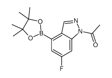 cas no 1333319-78-0 is 1-[6-fluoro-4-(4,4,5,5-tetramethyl-1,3,2-dioxaborolan-2-yl)indazol-1-yl]ethanone