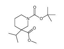 cas no 1363166-18-0 is 3-Methyl 1-(2-methyl-2-propanyl) 3-isopropyl-1,3-piperidinedicarb oxylate