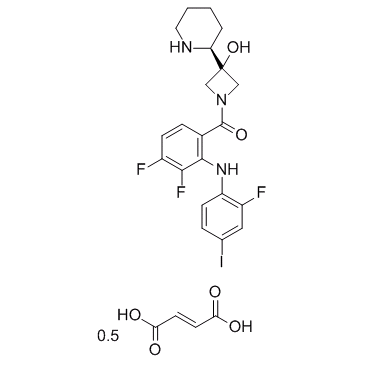 cas no 1369665-02-0 is Cobimetinib (hemifumarate)
