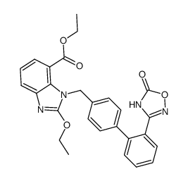 cas no 1403474-70-3 is 1-[[2'-(2,5-Dihydro-5-oxo-1,2,4-oxadiazol-3-yl)[1,1'-biphenyl]-4-yl]methyl]-2-ethoxy-1H-benzimidazole-7-carboxylic acid ethyl ester