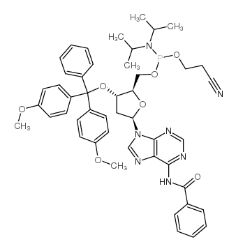 cas no 140712-82-9 is (n6-benzoyl)-5'-o-[(n,n-diisopropylamino)-(2-cyanoethoxy)phosphinyl]-3'-o-(4,4'-dimethoxytrityl)-2'-deoxyadenosine