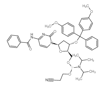 cas no 140712-83-0 is N-Benzoyl-5'-O-[(diisopropylamino)-(2-cyanoethoxy)phosphinyl]-3'-O-(4,4'-dimethoxytrityl)-2'-deoxycytidine