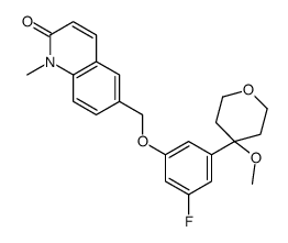 cas no 140841-32-3 is 6-[[3-fluoro-5-(4-methoxyoxan-4-yl)phenoxy]methyl]-1-methylquinolin-2-one