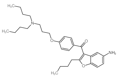 cas no 141644-91-9 is (5-Amino-2-butyl-3-benzofuranyl)[4-[3-(dibutylamino)propoxy]phenyl]methanone