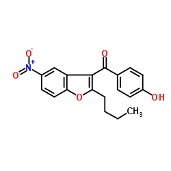 cas no 141645-16-1 is 2-Butyl-3-(4-hydroxybenzoyl)-5-nitrobenzofuran